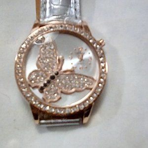 ALINA WATCH  with LARGE BUTTERFLY ON FACE.